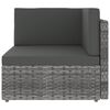 vidaXL 7 Piece Garden Lounge Set with Cushions Grey Poly Rattan