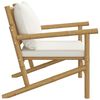 vidaXL Garden Chairs 2 pcs with Cream White Cushions Bamboo