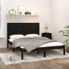 vidaXL Bed Frame without Mattress Black 150x200 cm King Size Solid Wood