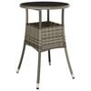 vidaXL Garden Table &Oslash;60x75 cm Tempered Glass and Poly Rattan Grey