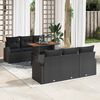 vidaXL Garden Sofa Set with Cushion 7 pcs Black