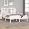 vidaXL Bed Frame without Mattress White Solid Wood Double