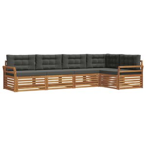 vidaXL Outdoor Sofa Set 5 pcs Natural and Anthracite