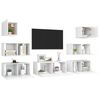 vidaXL 7 Piece TV Cabinet Set White Engineered Wood
