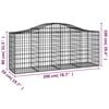 vidaXL Arched Gabion Baskets 3 pcs 200x50x80/100 cm Galvanised Iron