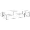 vidaXL Dog Kennel Silver 8 m² Steel