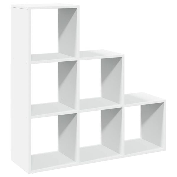 vidaXL Room Divider Bookcase 3-Tier White 99x29x99 cm Engineered Wood