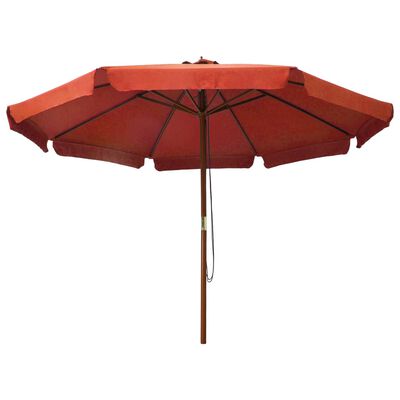 vidaXL Outdoor Parasol with Wooden Pole 330 cm Terracotta