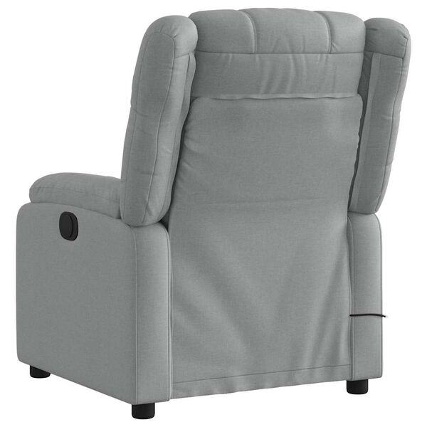 vidaXL Massage Recliner Chair Light Grey Fabric