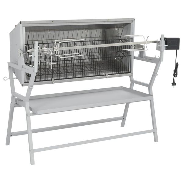 Iron and Stainless Steel BBQ Rotisserie Spit