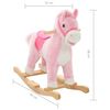 vidaXL Rocking Animal Horse Plush 65x32x58 cm Pink