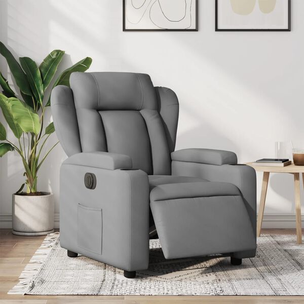 vidaXL Electric Recliner Chair Light Grey Fabric