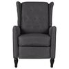 vidaXL Massage Reclining Chair Dark Grey Fabric