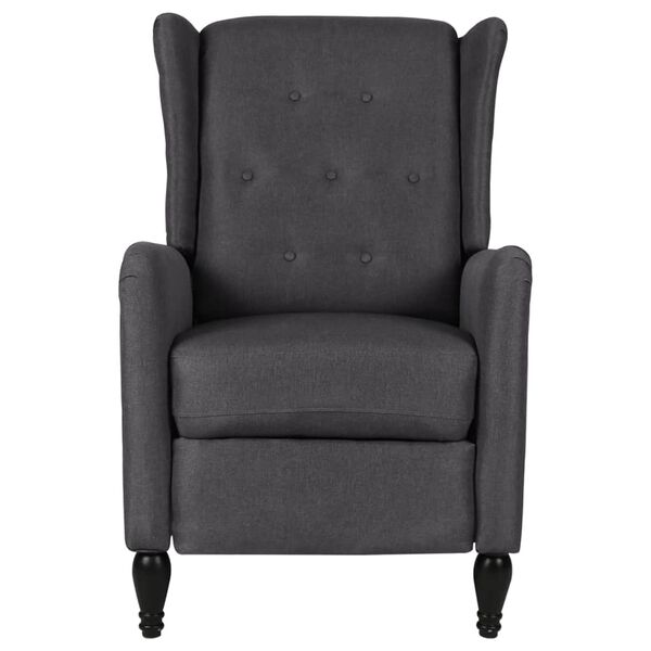 vidaXL Massage Reclining Chair Dark Grey Fabric