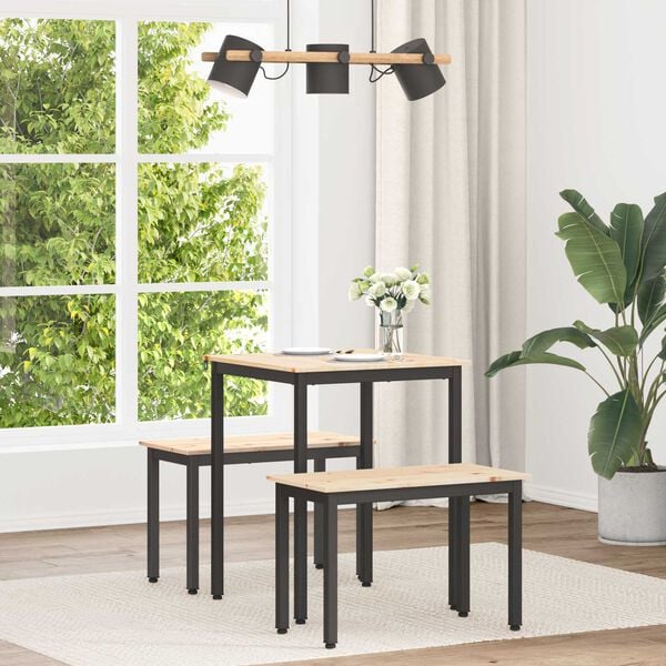 vidaXL Dining Table Natural 150 x 90 x 75 cm Solid Pine Wood