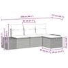 vidaXL Sofa Set with Cushion 4 pcs Poly Rattan