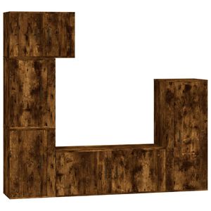 vidaXL 5 Piece TV Cabinet Set Smoked Oak Engineered Wood