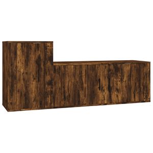vidaXL 2 Piece TV Cabinet Set Smoked Oak Engineered Wood