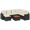 vidaXL 8 Piece Garden Sofa Set with Cushions Black Poly Rattan