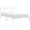 vidaXL Metal Bed Frame without Mattress with Headboard White 107x203cm