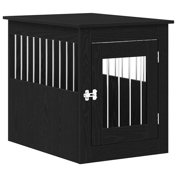 vidaXL Dog Crate Furniture Black Oak 55x75x65 cm Engineered Wood
