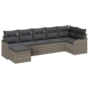 vidaXL Garden Sofa Set Grey Poly Rattan