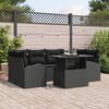 vidaXL Garden Sofa Set with Cushion Manual 7 pcs Black Poly Rattan