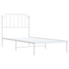 vidaXL Metal Bed Frame without Mattress with Headboard White 90x190cm