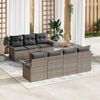 vidaXL Garden Sofa Set with Cushion 8 pcs Grey Poly Rattan