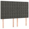 vidaXL LED Headboard Dark Grey 144 cm Velvet