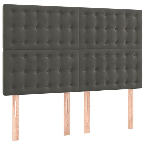 vidaXL LED Headboard Dark Grey 144 cm Velvet