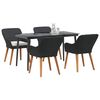 vidaXL Garden Dining Set with Cushion 5 pcs Black Poly Rattan