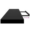 vidaXL Floating Wall Shelves 4 pcs Black 120x23.5x3.8 cm MDF