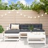 vidaXL 5 Piece Garden Lounge Set with Cushions White Solid Wood