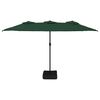 vidaXL Double-Head Garden Parasol with LEDs Green 449x265 cm