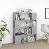 vidaXL Book Cabinet Room Divider Concrete Grey 100x24x124 cm
