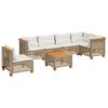 vidaXL 7 Piece Garden Sofa Set with Cushions Beige Poly Rattan