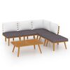 vidaXL 6 Piece Garden Lounge Set with Cushions Solid Acacia Wood