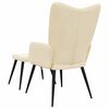 vidaXL Relaxing Chair with a Stool Cream Fabric