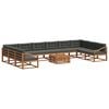 vidaXL Outdoor Sofa Set 11 pcs Natural and Anthracite