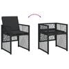 vidaXL Garden Chairs with Cushions 4 pcs Black Poly Rattan