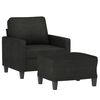vidaXL Sofa Chair with Footstool Black 60 cm Fabric