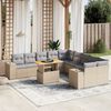 vidaXL 11 Piece Garden Sofa Set with Cushions Beige Poly Rattan
