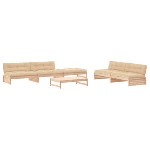 vidaXL 6 Piece Garden Lounge Set with Cushions Solid Wood