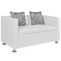 vidaXL Sofa 2-Seater Artificial Leather White
