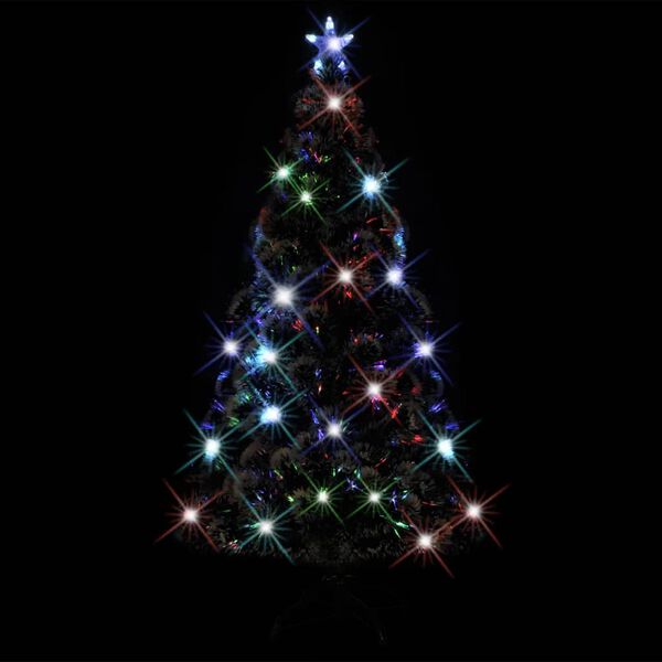 vidaXL Pre-lit Christmas Tree Green and White 180 cm Fibre Optic