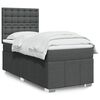 vidaXL Box Spring Bed with Mattress Dark Grey King Single Fabric