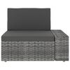 vidaXL 7 Piece Garden Lounge Set with Cushions Grey Poly Rattan