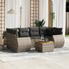 vidaXL 7 Piece Garden Sofa Set with Cushions Grey Poly Rattan