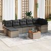 vidaXL Garden Sofa Set with Cushion 8 pcs Grey Poly Rattan